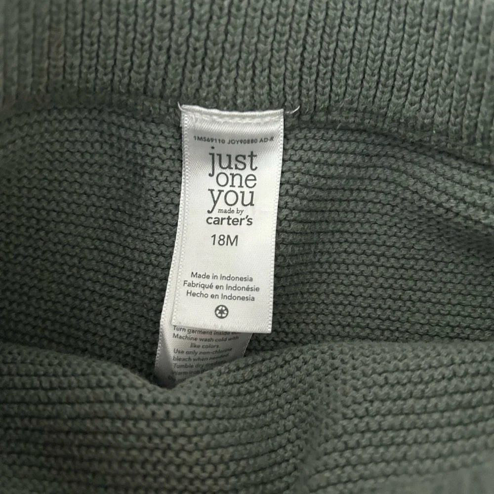 Carter's Baby 18 Months Green Knit Pull On Joggers Pants